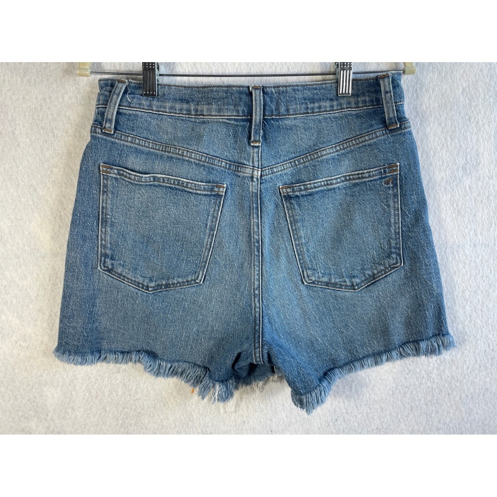 Madewell High-Rise Denim Shorts Medium Wash Blue Raw Hem Cut-Offs Size 29 - Picture 7 of 9